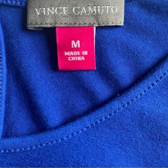 VINCE Camuto Long Sleeve Cold Shoulder Blouse Blue M - Picture 4 of 5